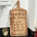 Servierbrett „Eat Drink &amp; Be Merry Christmas“.