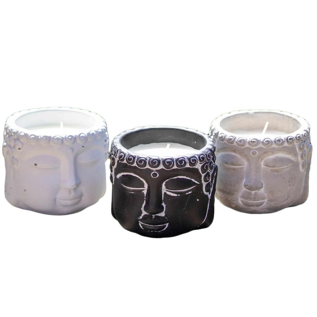 Citronella Buddha Cement Candles Set Of 3