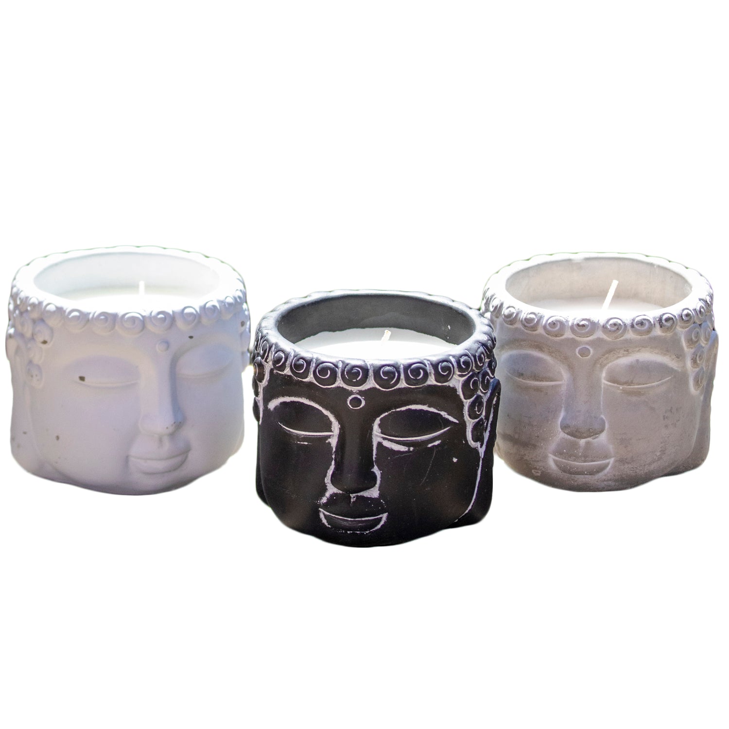 Citronella Buddha Cement Candles Set Of 3