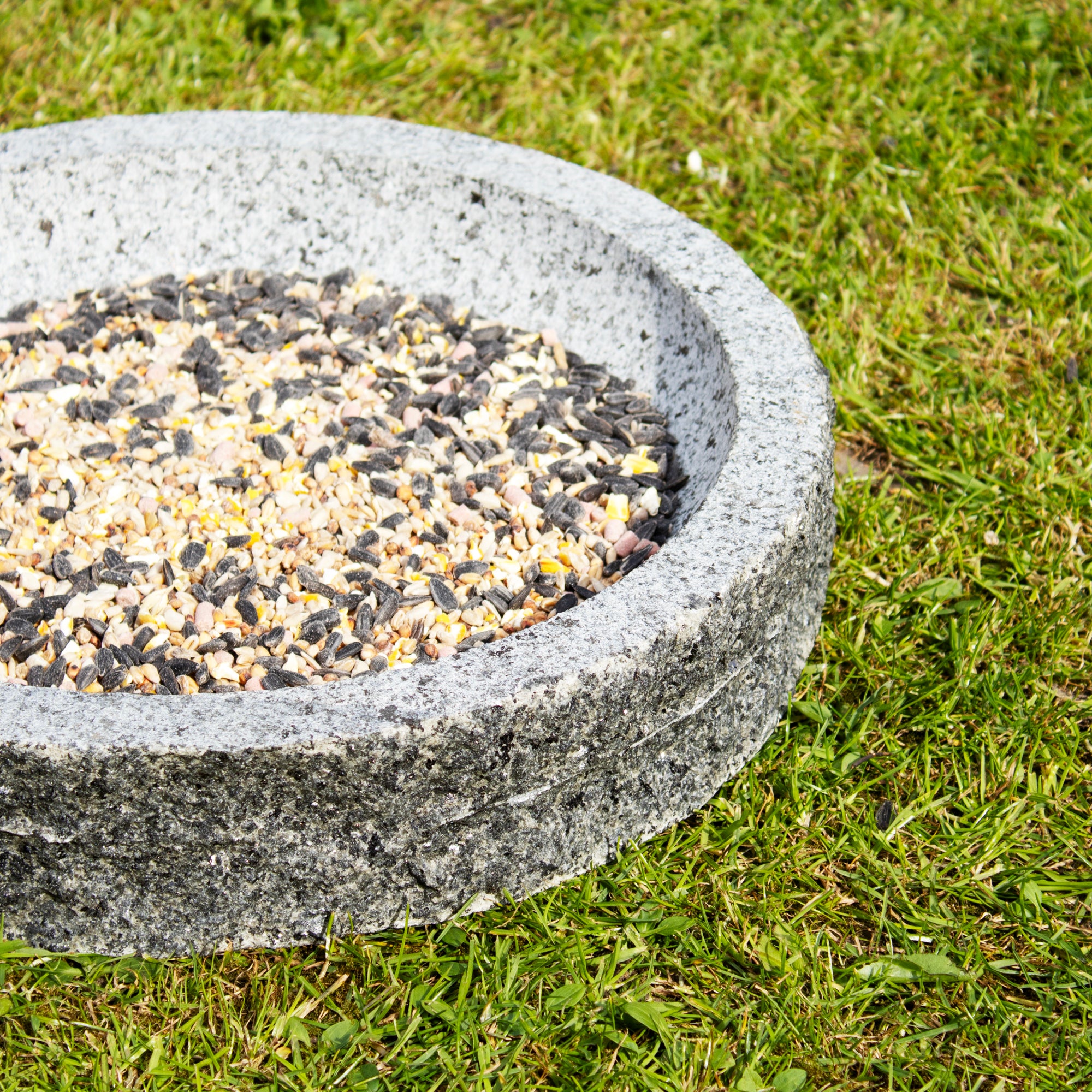 Large Round Granite Bird Bath