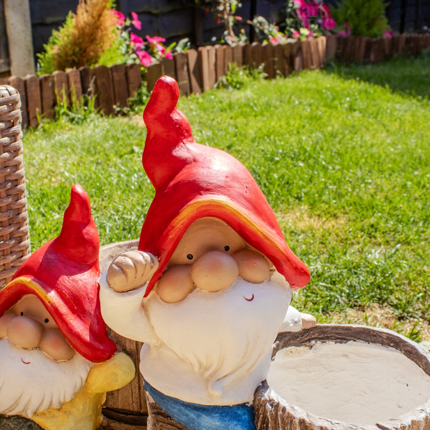 Gnome On Tree Trunk Planter