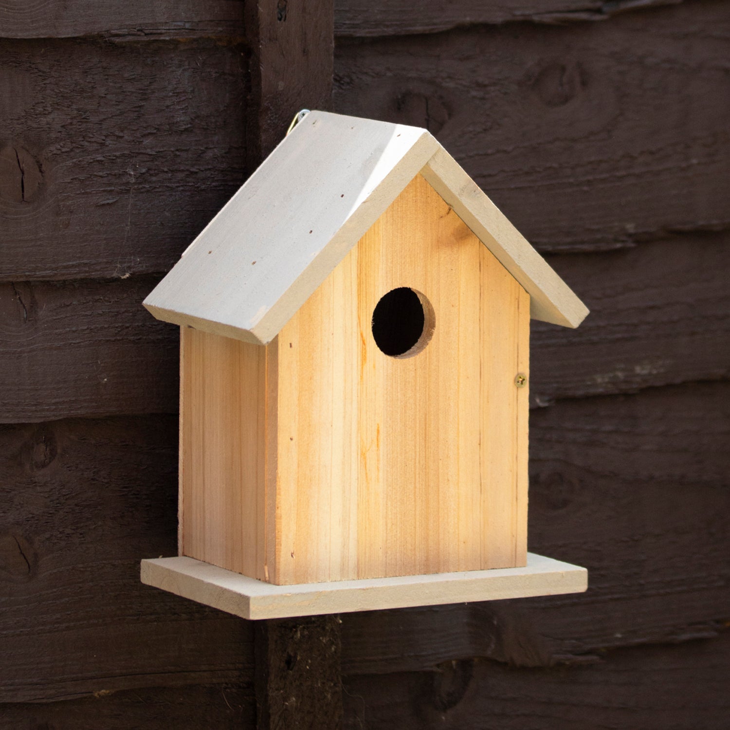 Grey Wood Bird House