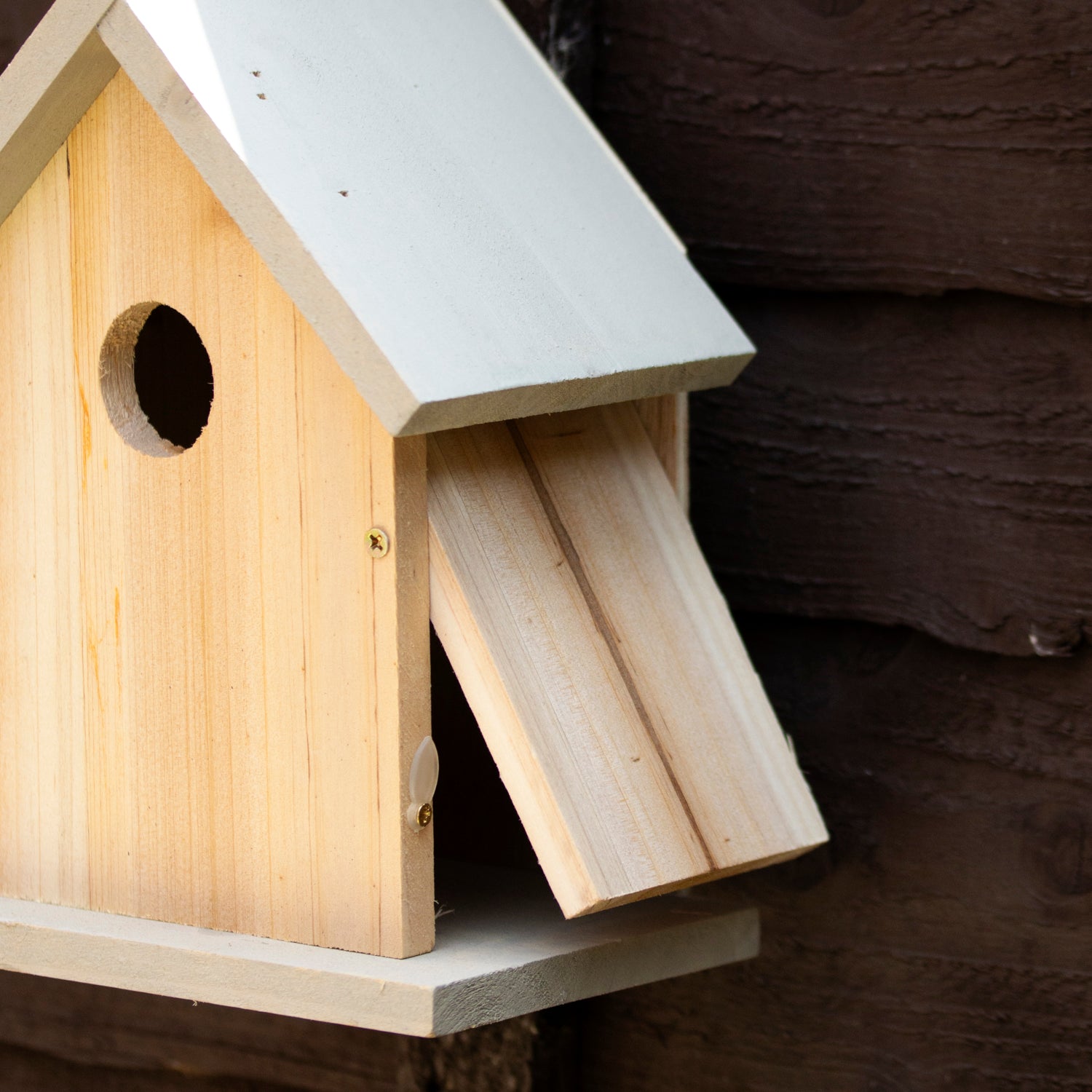 Grey Wood Bird House