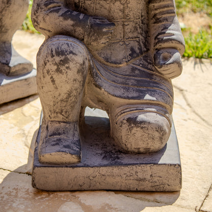 Set Of 2 Kneeling Terracotta Army Warrior Statues