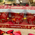 Red Christmas Cracker Scented Votive Candles Set