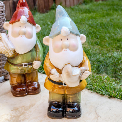 Reactive Glaze Garden Gnome Statues