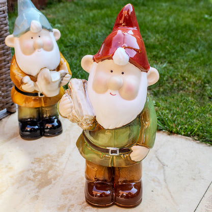 Reactive Glaze Garden Gnome Statues