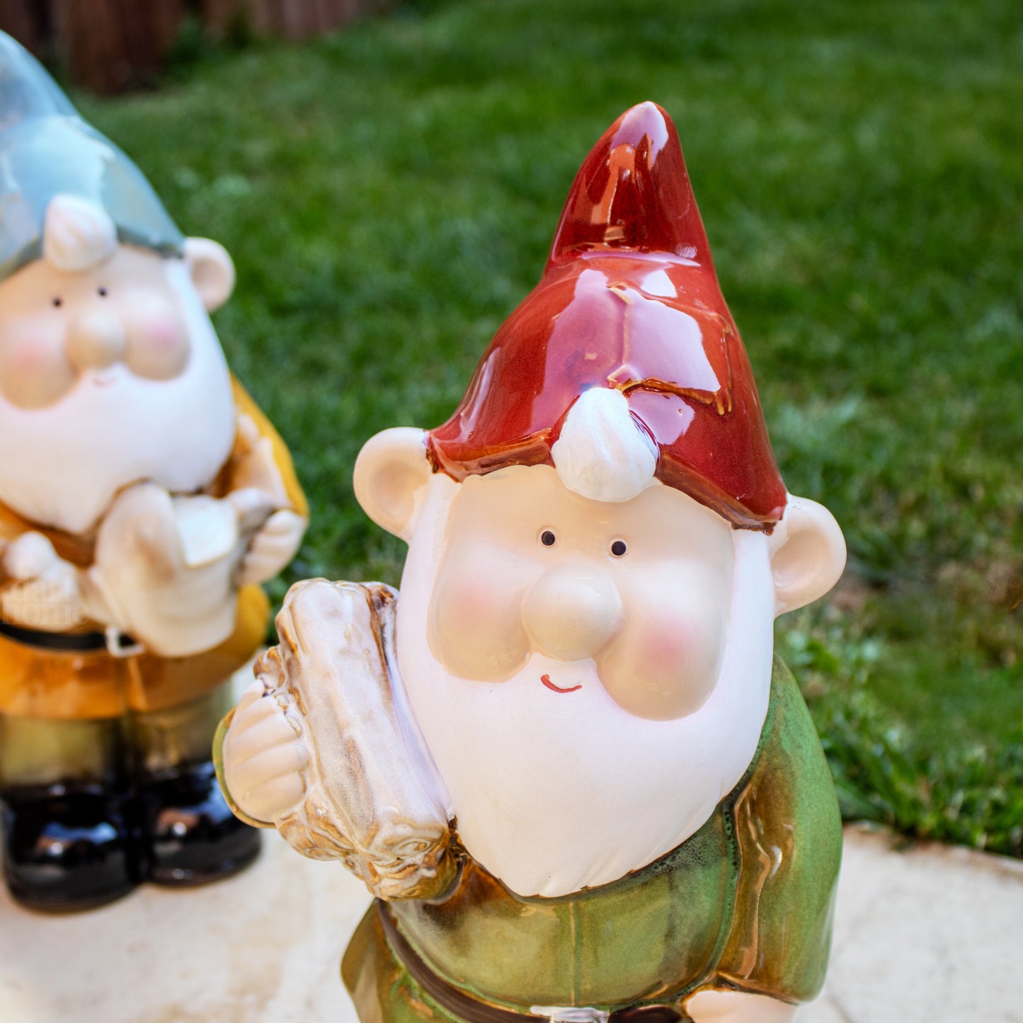 Reactive Glaze Garden Gnome Statues