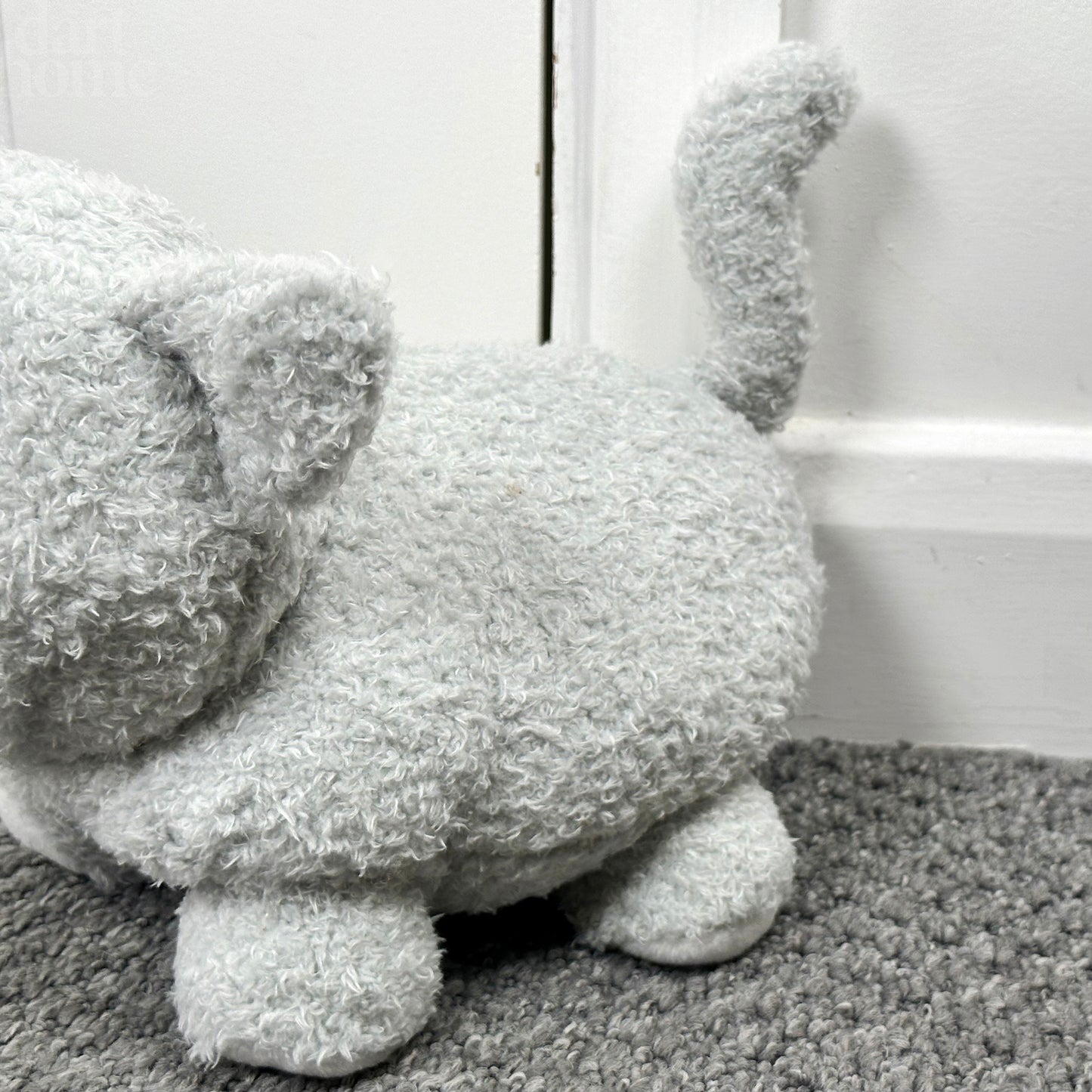 Grey Furry Cat Doorstop