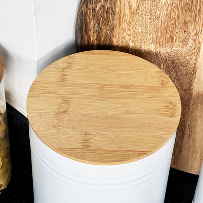 White Biscuit Tin With Lid