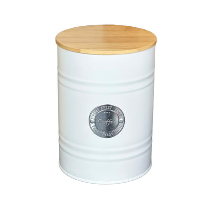 White Coffee Canister