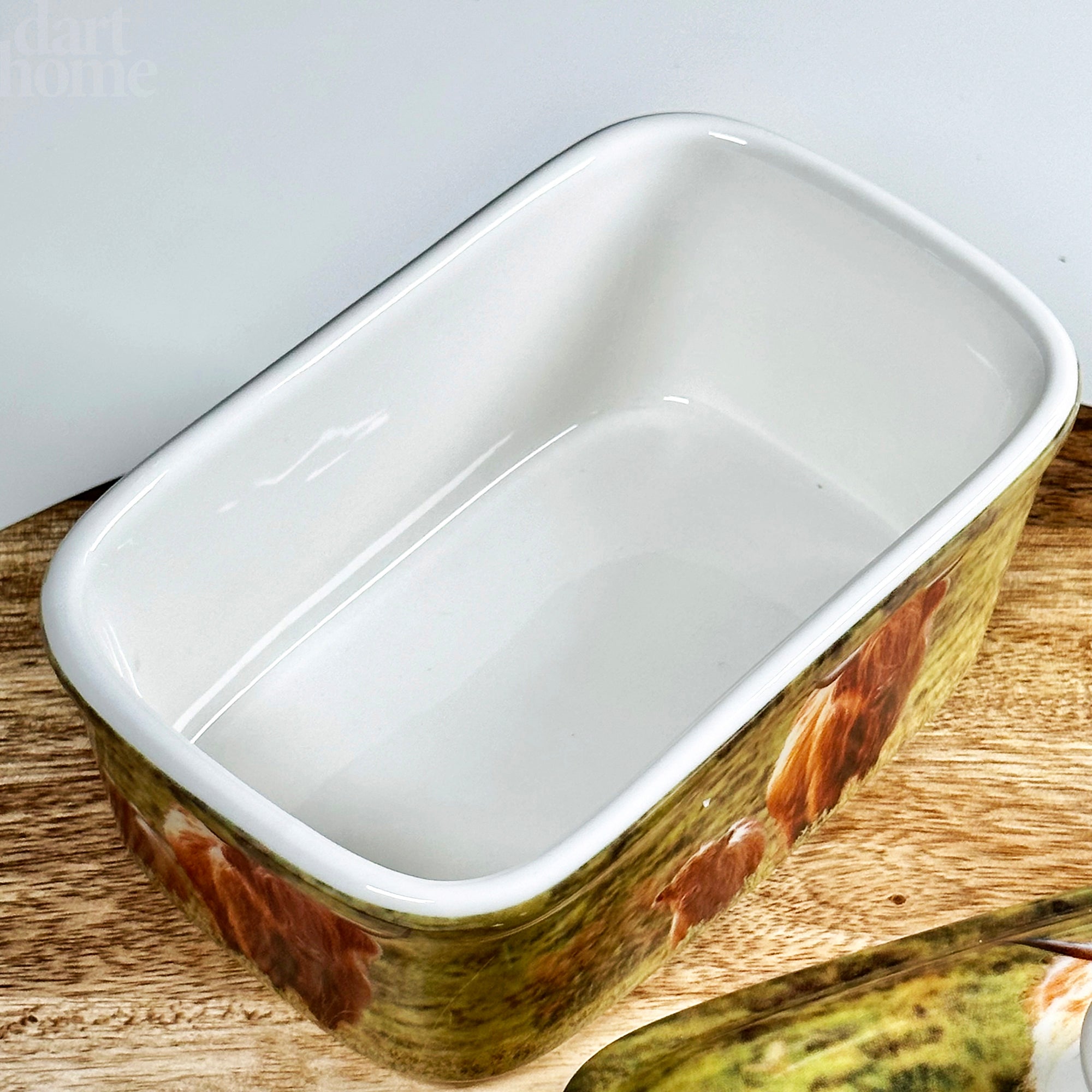 Highland Cow Fine China Butter Dish
