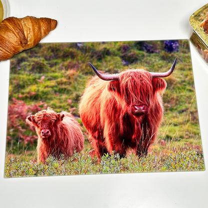 Highland Cow Glass Chopping Board