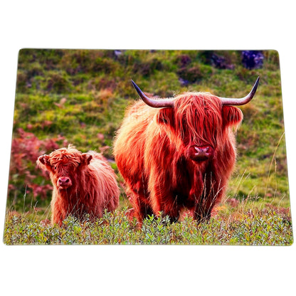 Highland Cow Glass Chopping Board