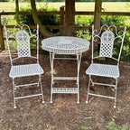 3pc White Cross Garden Bistro Set