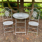 3-teiliges Garten-Bistro-Set aus grauem Metall
