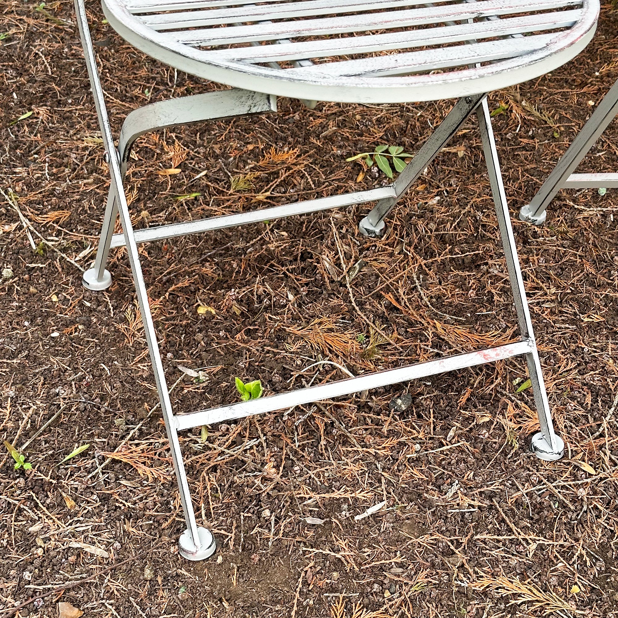 3-teiliges Garten-Bistro-Set aus grauem Metall