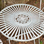 3-teiliges Garten-Bistro-Set aus grauem Metall