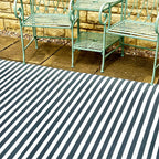 Grey Striped Outdoor Rug