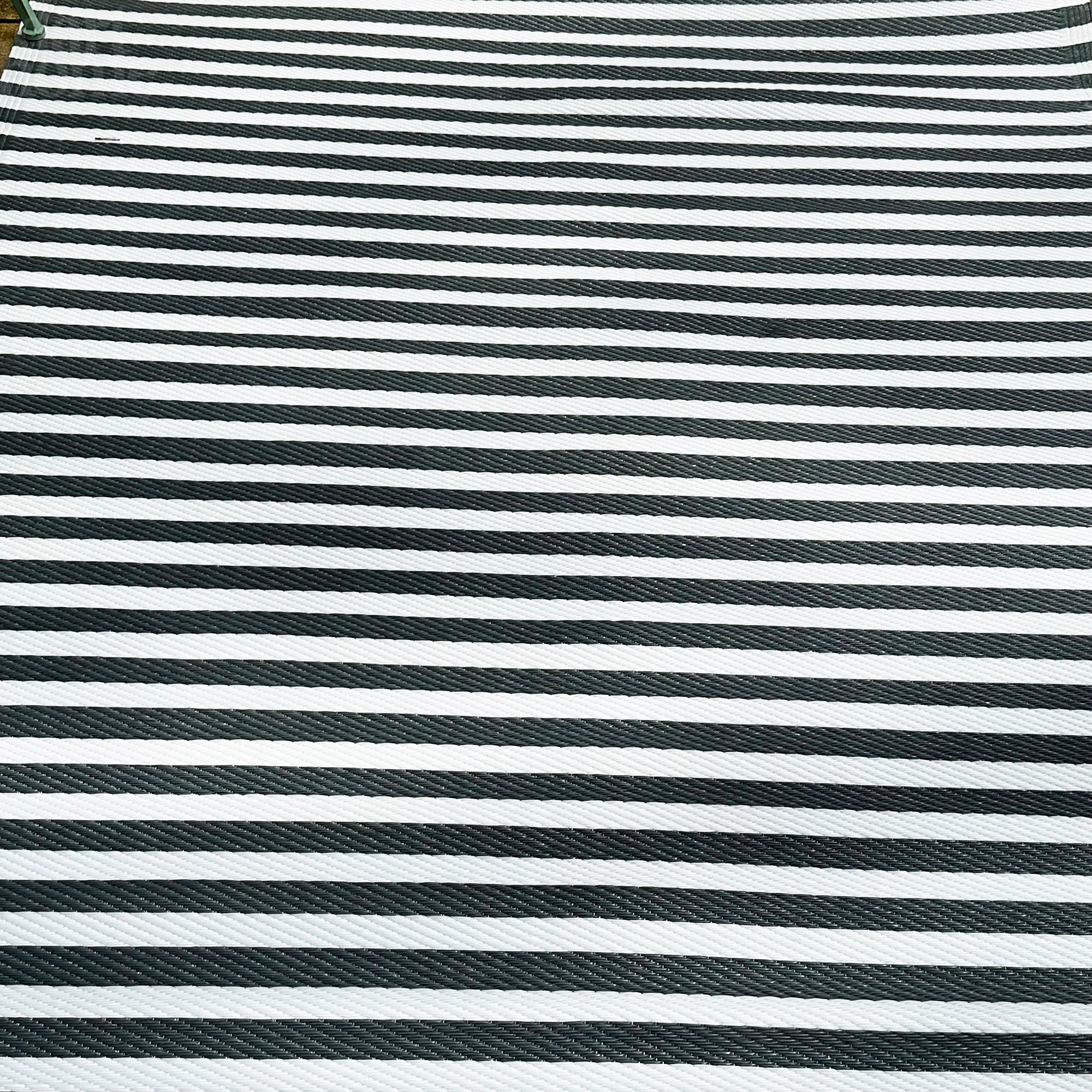 Grey Striped Outdoor Rug