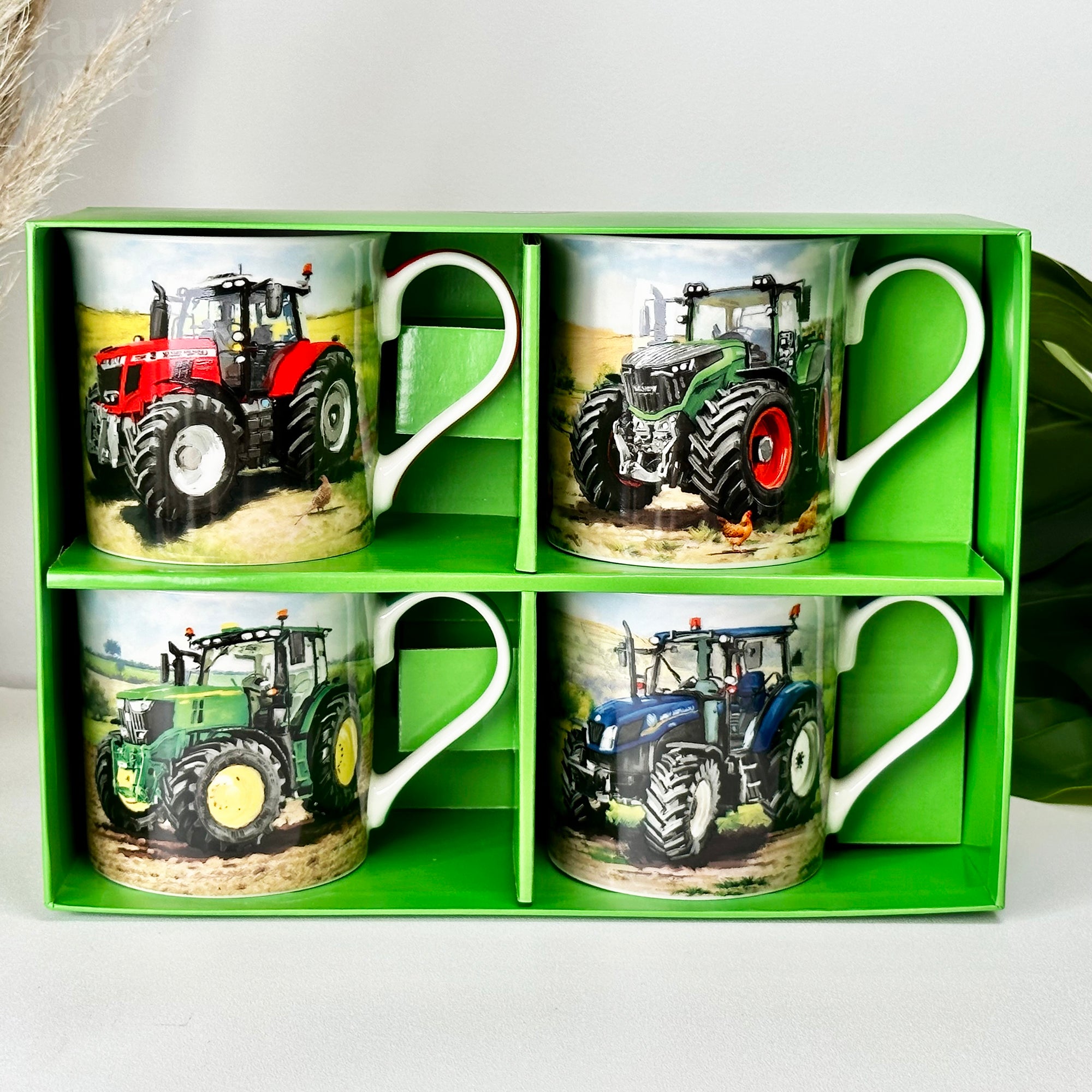 Set Of 4 Tractor Mugs Giftboxed 300ml