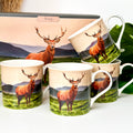 Set Of 4 Stag Mugs Giftboxed 300ml