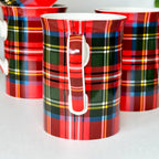 Set Of 4 Royal Stewart Tartan Mugs 250ml