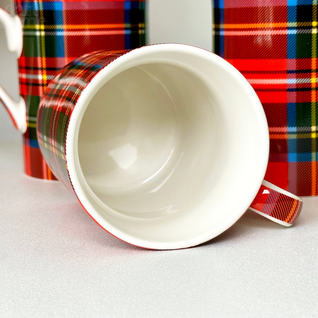 Set Of 4 Royal Stewart Tartan Mugs 250ml