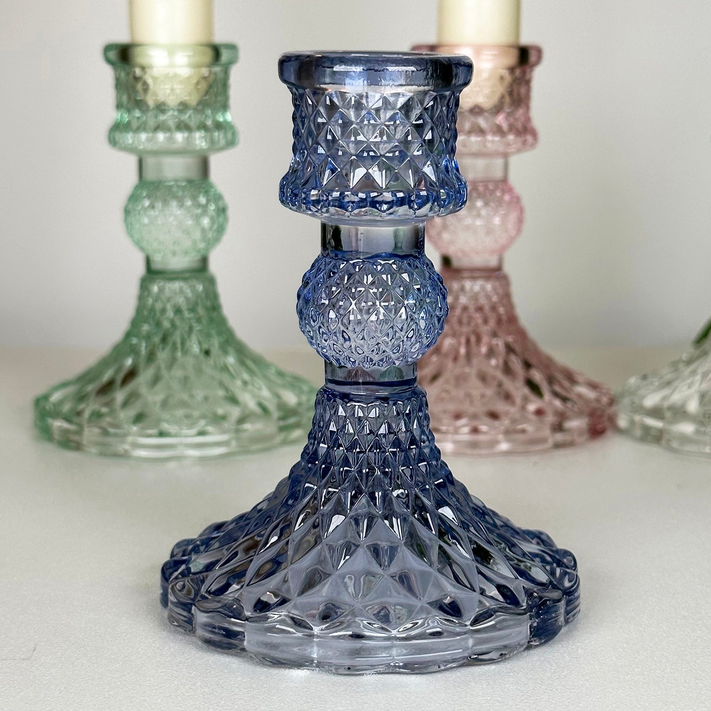 Set Of 4 Paisley Candlestick Holders