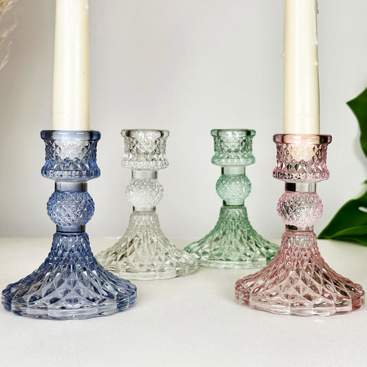 Set Of 4 Paisley Candlestick Holders