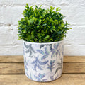 Ceramic Blue Tropical Leaf Plant Pot
