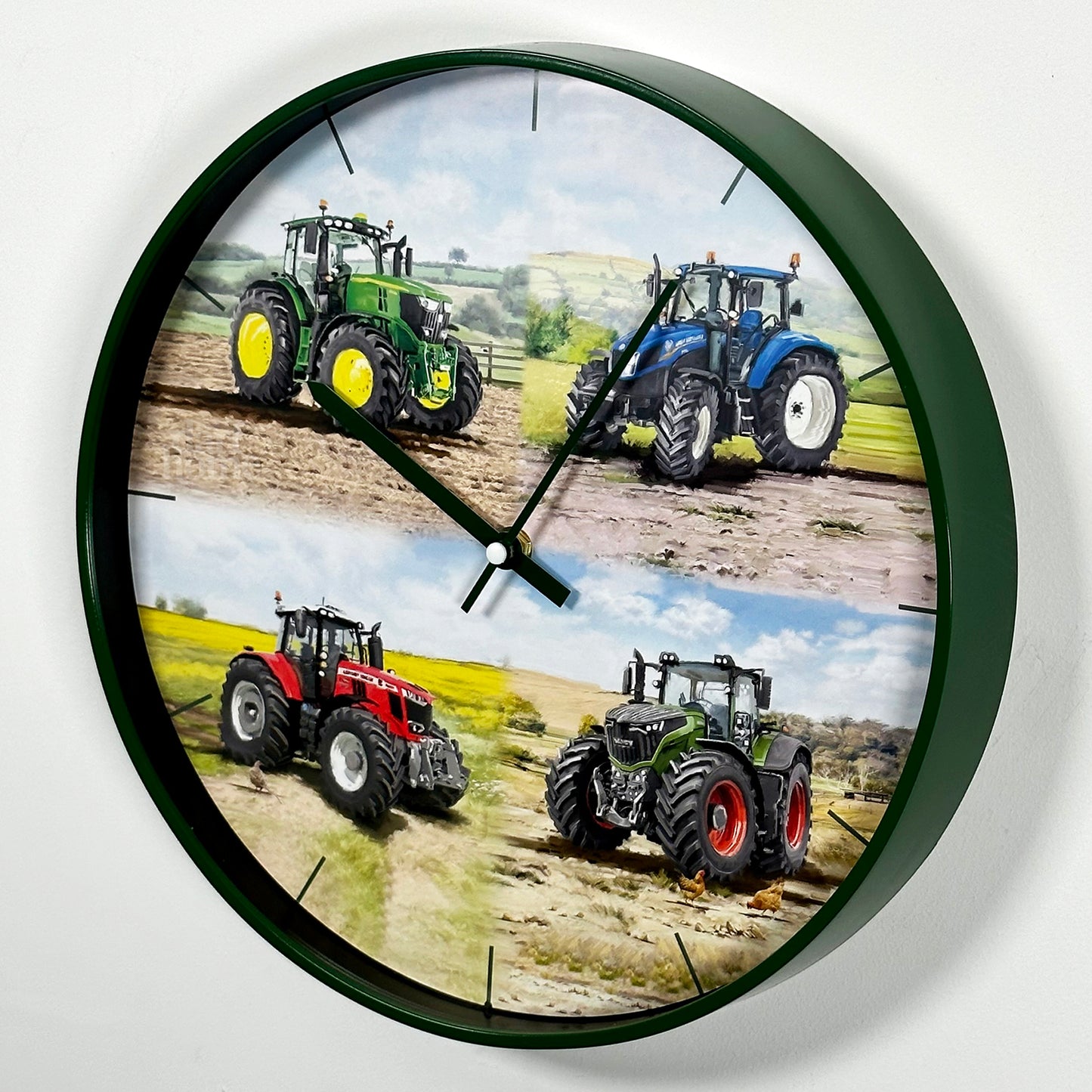 Green Tractor Wall Clock