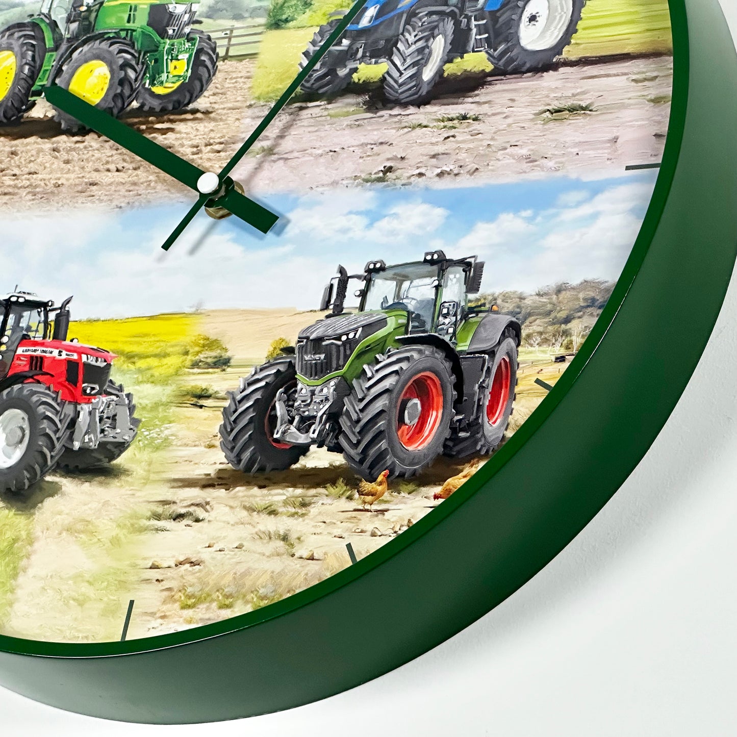 Green Tractor Wall Clock