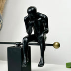 Black Globe And Man Ornament