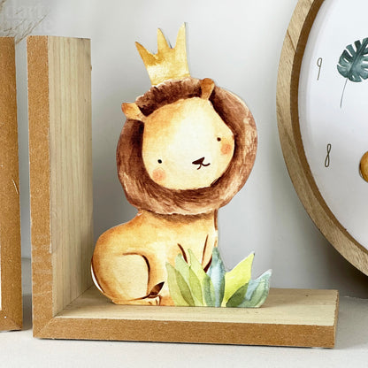Lion & Elephant Nursery Bookends