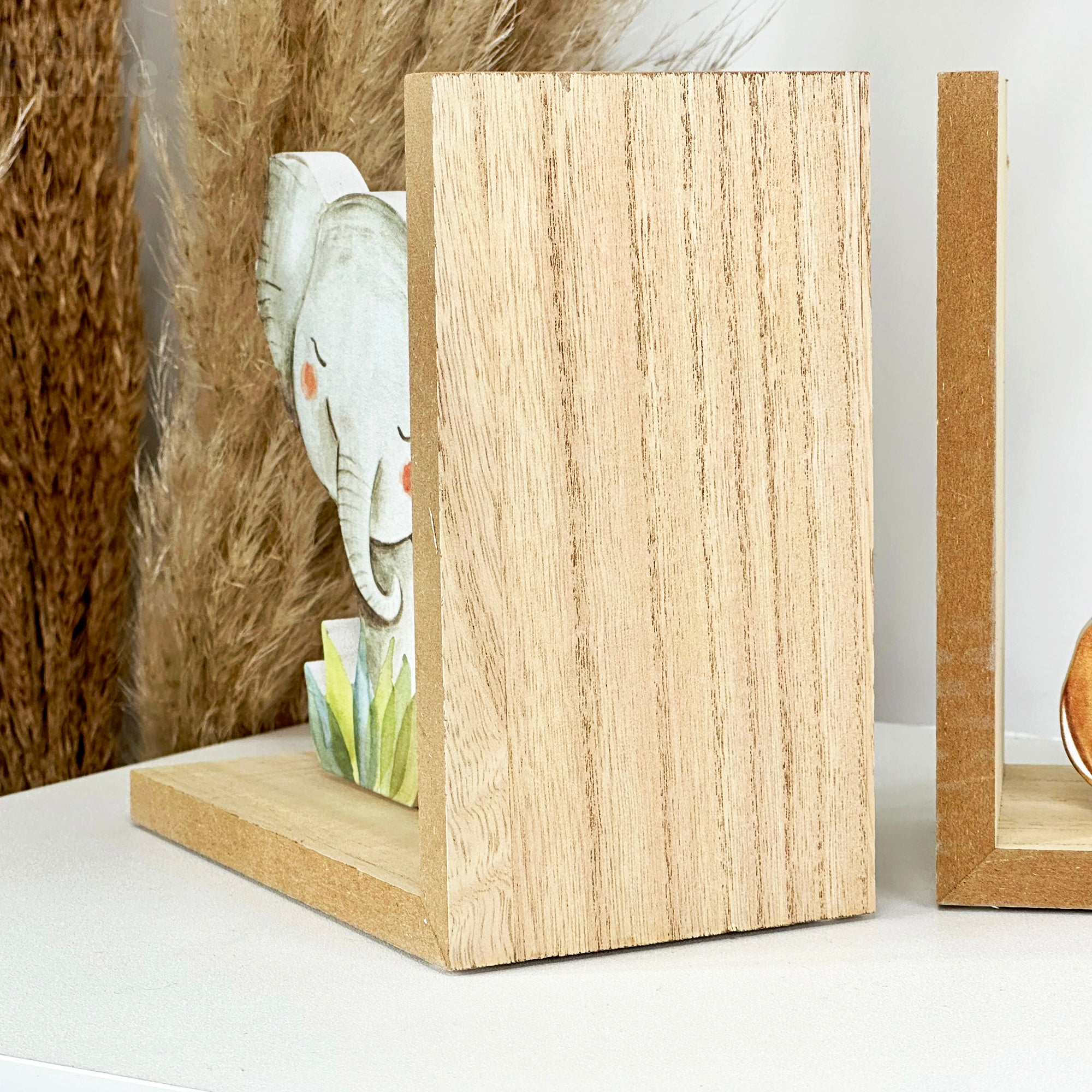 Lion & Elephant Nursery Bookends
