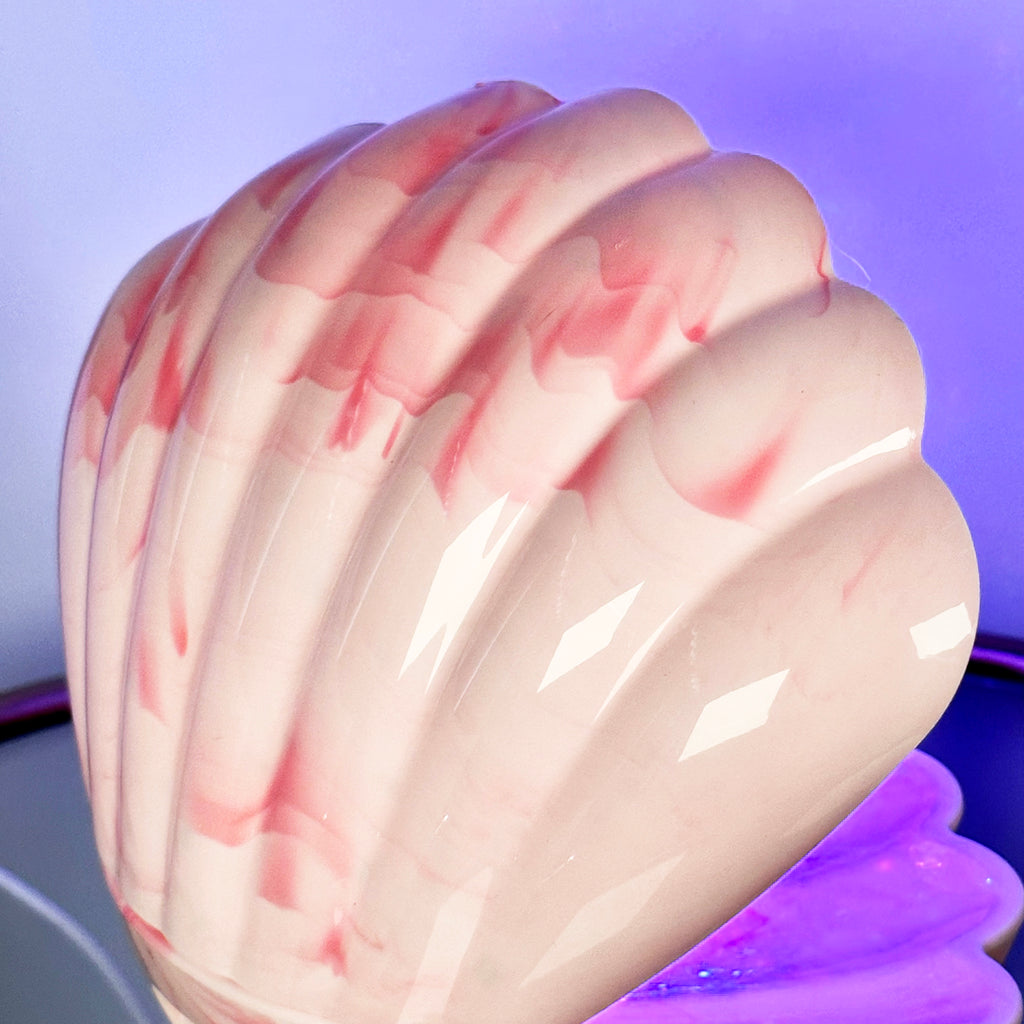 Pink Marble Sea Shell Glitter Lamp