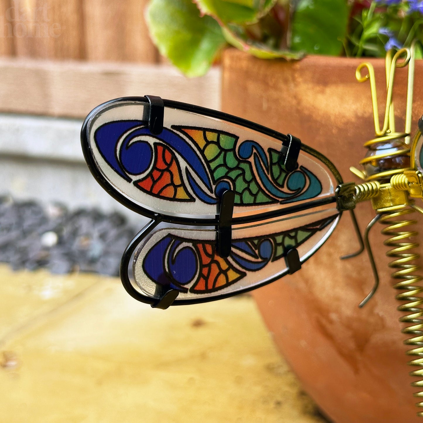 Blue Spring Tail Dragonfly Pot Hanger