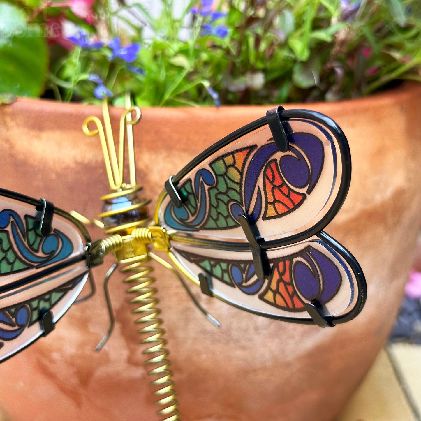 Blue Spring Tail Dragonfly Pot Hanger