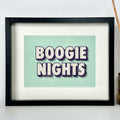 Retro Boogie Nights gerahmte Wandkunst