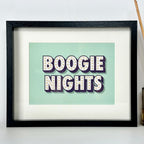 Retro Boogie Nights gerahmte Wandkunst