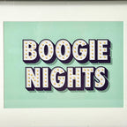 Retro Boogie Nights gerahmte Wandkunst