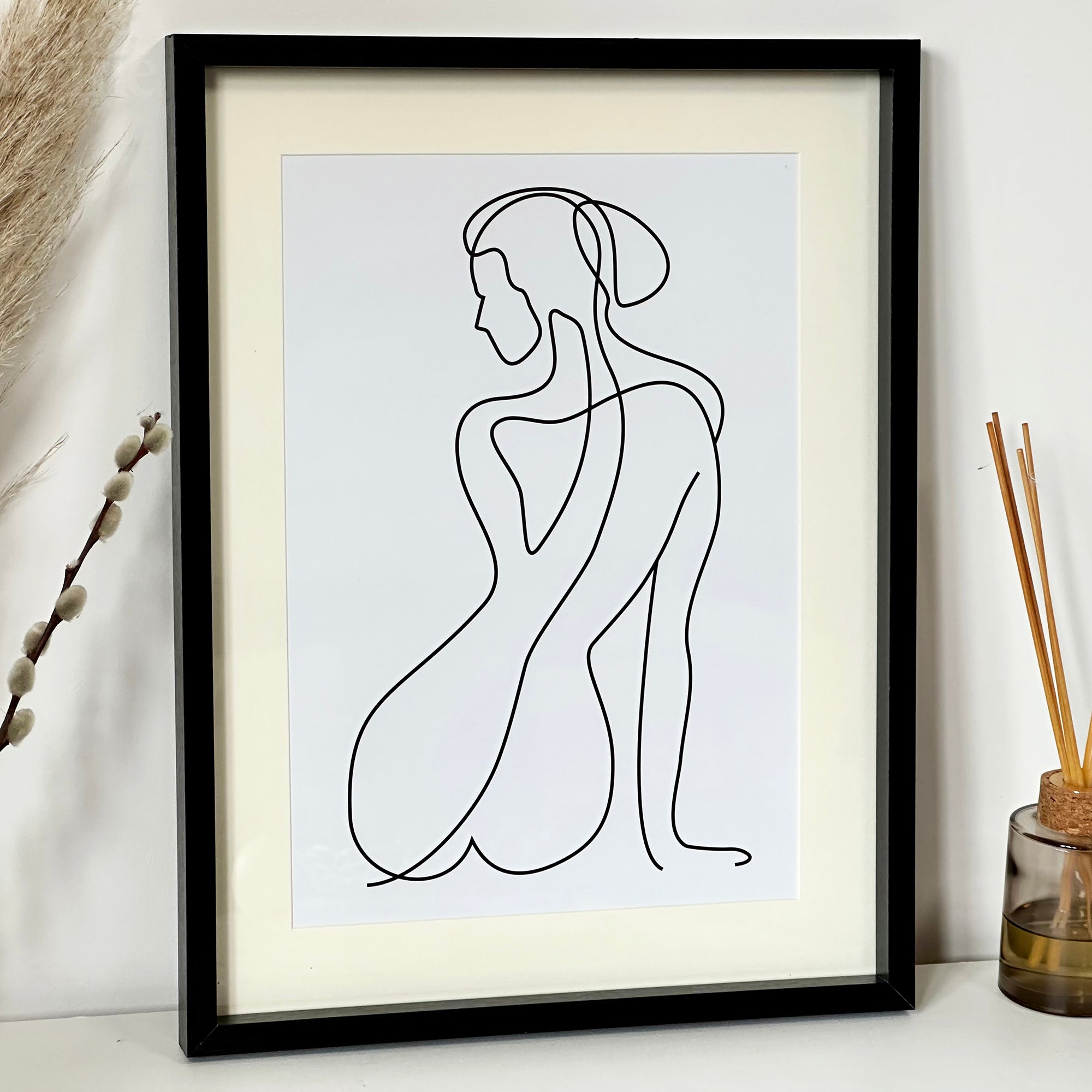 Gerahmtes Wandbild „Silhouette Lady“ A