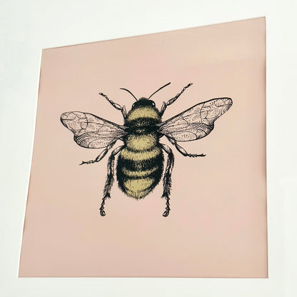 Pink Summer Bee Framed Print