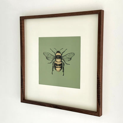 Green Summer Bee Framed Print