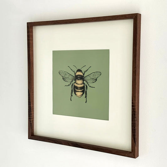 Green Summer Bee Framed Print