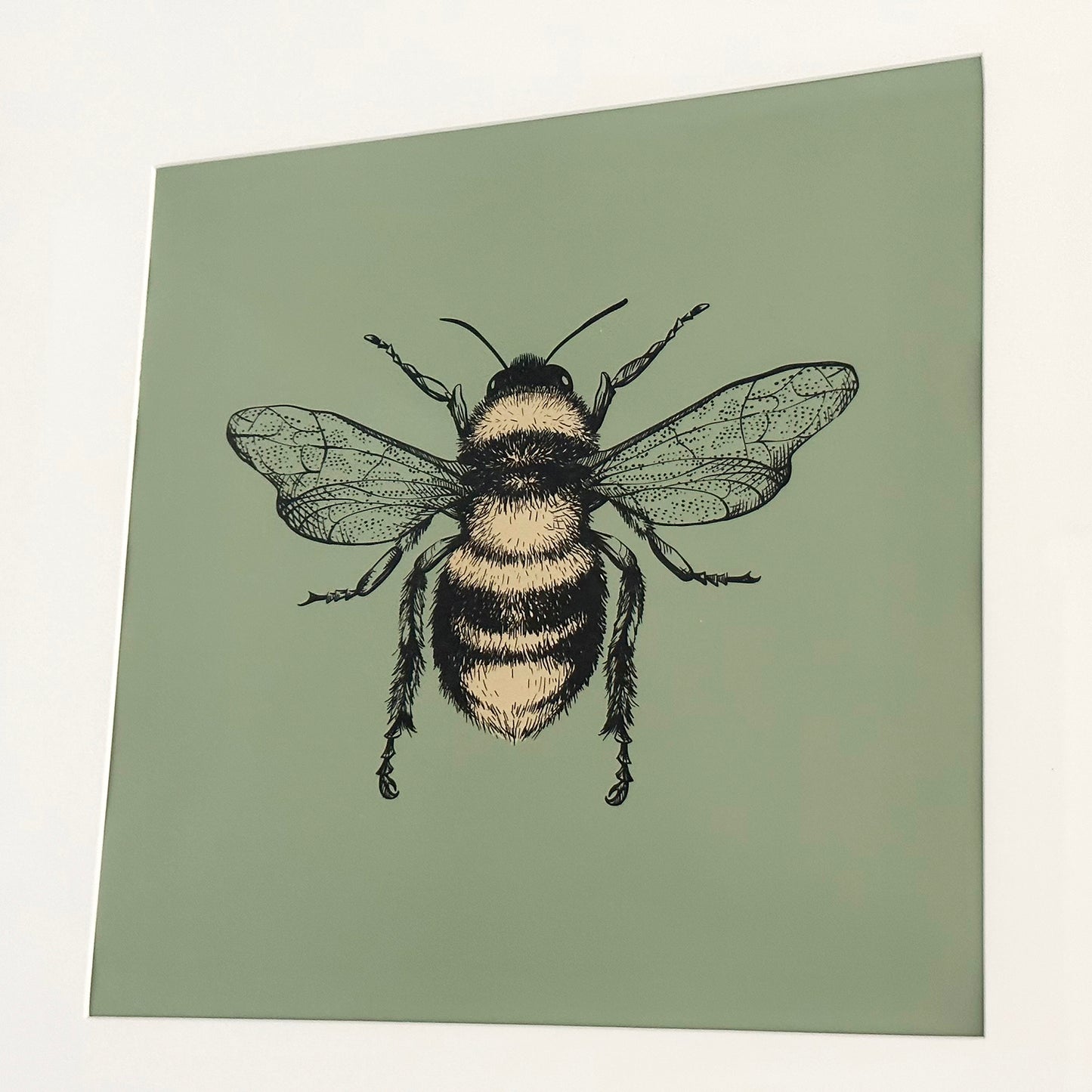 Green Summer Bee Framed Print