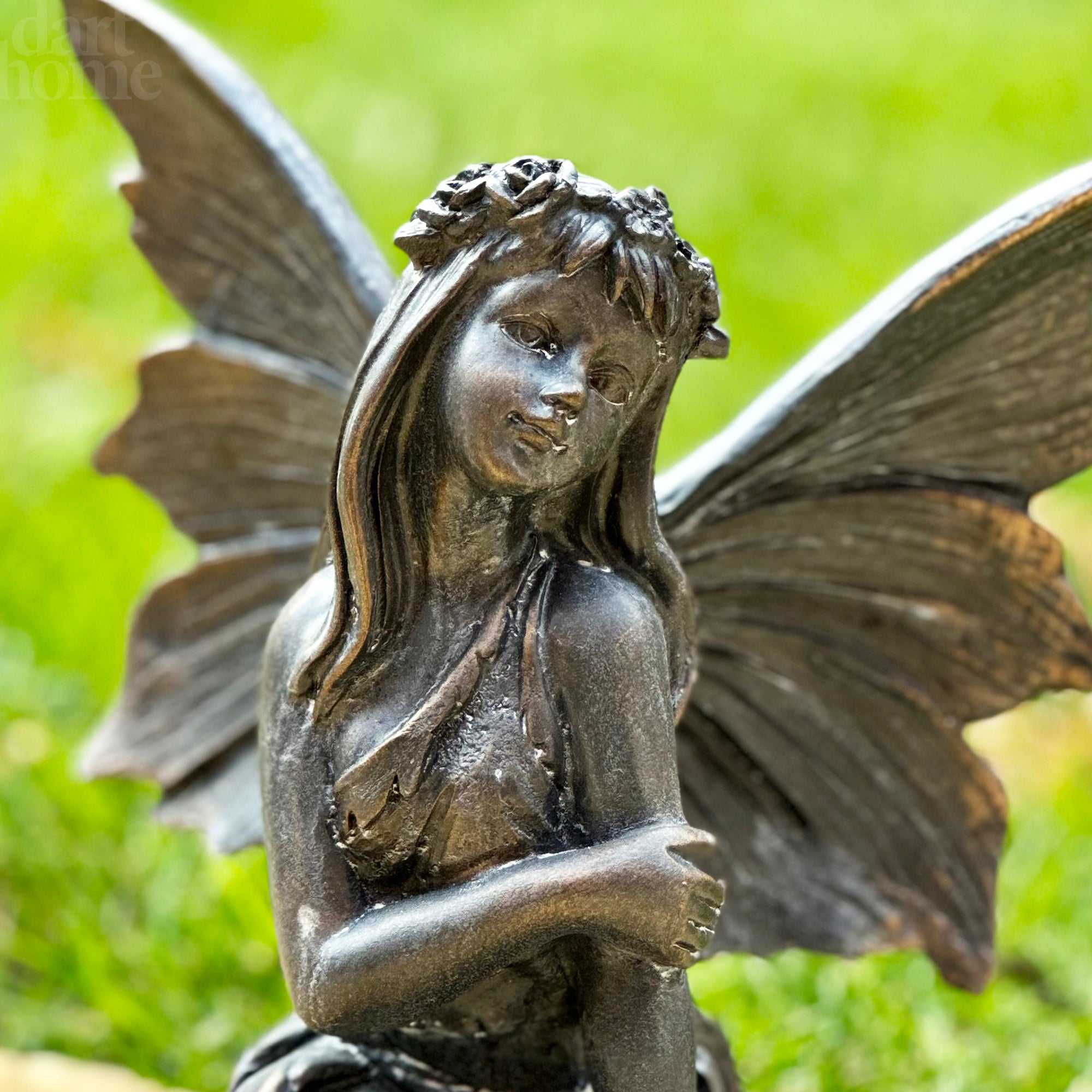 Bronze Flower Fairy Girl Ornament A