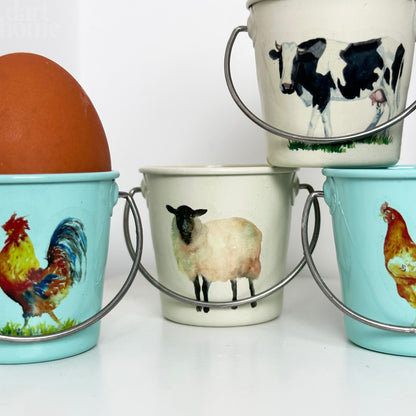 Set Of 4 Farm Animal Egg Cups