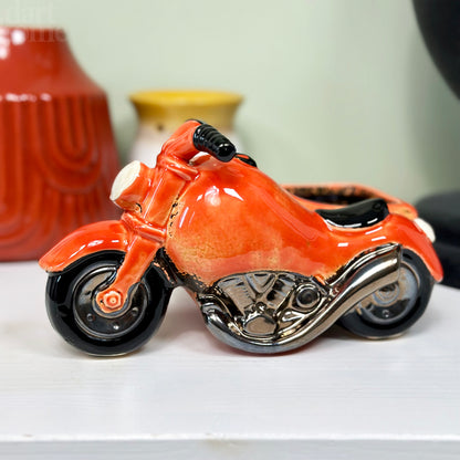 Orange Motorcycle Sidecar Planter